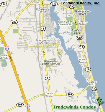 Tradewinds Condos are located in Crescent Beach, FL, about 7 miles south of St. Augustine Beach.